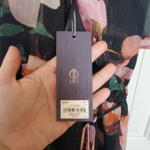 Jennifer Lopez Spring Romance Floral Faux Wrap Dress Size 4 - Picture 7 of 10